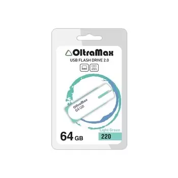 Флешка 64Gb USB 2.0 OltraMax 220, салатовый (OM-64GB-220-Light Gr)