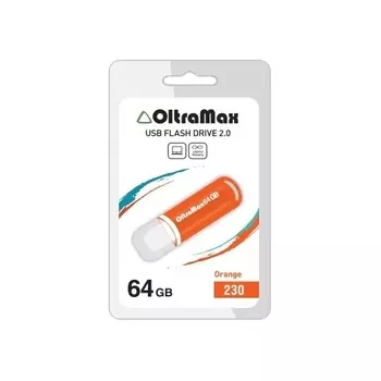 Флешка 64Gb USB 2.0 OltraMax 230, оранжевый (OM-64GB-230-Orange)