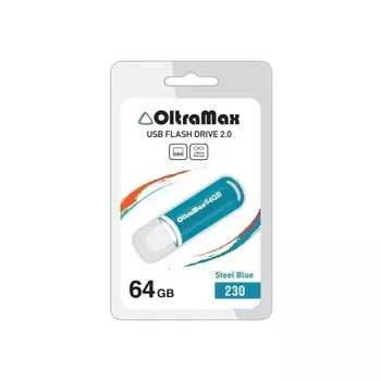 Флешка 64Gb USB 2.0 OltraMax 230, стальной синий (OM-64GB-230-St Blue)