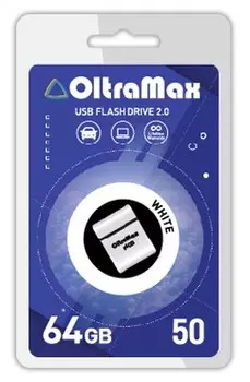 Флешка 64Gb USB 2.0 OltraMax 50, белый (OM-64GB-50-White)