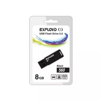 Флешка 8Gb USB 2.0 EXPLOYD 560, черный (EX-8GB-560-Black)
