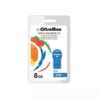 Флешка 8Gb USB 2.0 OltraMax 210 8GB, синий (OM-8GB-210-Blue)