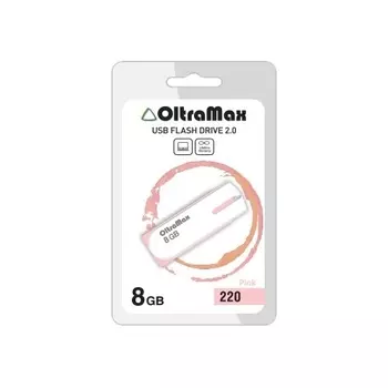 Флешка 8Gb USB 2.0 OltraMax 220, розовый (OM-8GB-220-Pink)