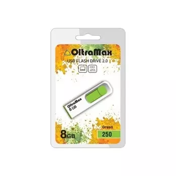 Флешка 8Gb USB 2.0 OltraMax 250, белый/зеленый (OM-8GB-250-Green)