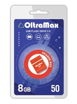 Флешка 8Gb USB 2.0 OltraMax 50, красный/оранжевый (OM-8GB-50-Orange Red)