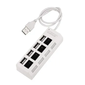 4 порта USB 2.0, высокоскоростной адаптер включения/выключения питания для ноутбука чёрный