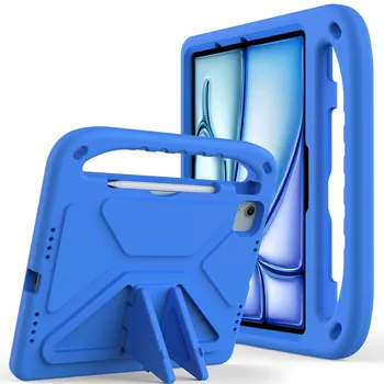 Безопасный для детей планшет EVA для iPad Pro 13 Air 13 2024 A2926 A3007 A2903 A2904 Противоударная подставка Прочный чехол с держателем для карандашей iPad Pro 13 2024 чёрный