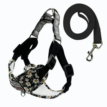 Reflective Puppy Harness Vest Set for Small Medium Dog Cat Harness Leash Chihuahua Teddy Chest Strap Walking Lead Pet Supplies S 2-3 kg розовый