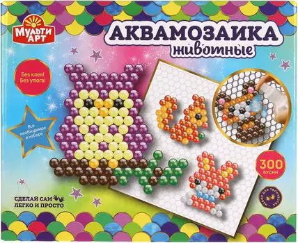 Набор для творчества Мульти Арт Аквамозаика Животные