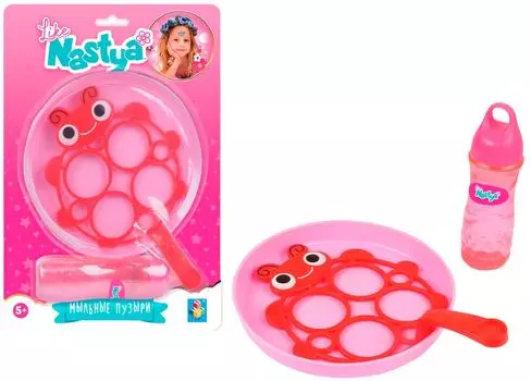 Мыльные пузыри 1Toy Like Nastya венчик в виде божьей коровки гигантские 100мл