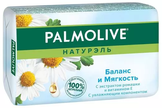 Мыло Palmolive Натурэль Баланс и Мягкость с экстрактом ромашки и витамином Е 90г