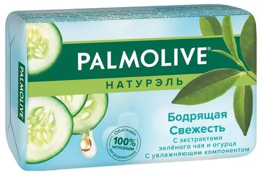 Мыло Palmolive Натурэль Бодрящая Свежесть с экстрактами зеленого чая и огурца 90г