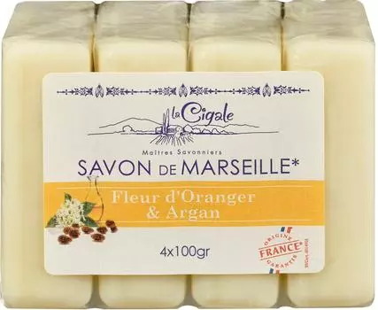 Мыло Savon de Marseille Апельсин и Аргана 4шт*100г