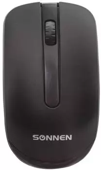 Мышь беспроводная Sonnen M-3032 USB 1200dpi 2 кнопки+1 колесо-кнопка оптическая черная