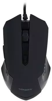 Мышь проводная игровая Sonnen I3 пластик 6 кнопок 800-2400 dpi LED-подсветка черная