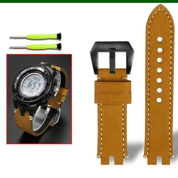 Классический ретро-ремешок из натуральной телячьей кожи для часов Casio ProTrek PRW3000/3100/6000/6100Y PRG300 Series Bracelet Watch Accessories 24mm