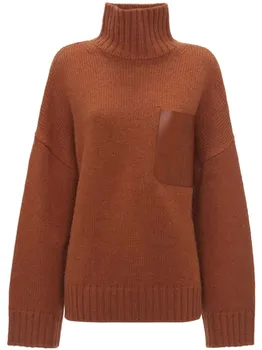 JW Anderson джемпер в рубчик с логотипом, коричневый
