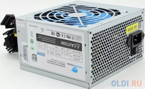 PowerCool (ATX-500W-APFC-120) Блок питания 500W ATX (24+2x4+6 пин, 120mm (SCP)\\(OVP)\\(OCP)\\(UVP)\\ATX