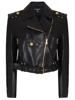 Куртка-косуха кожаная BALMAIN