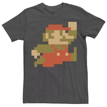 Мужская футболка с графикой Nintendo Super Mario 8-bit Pixel Jump Licensed Character