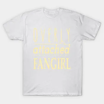 Футболка женская Overly Attached Fangirl Harajuku Print Kawaii футболка летняя женская футболка с коротким рукавом топ футболка S