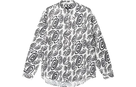 Мужская рубашка Stussy, цвет Black/White