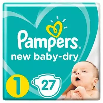 Подгузники 2-5кг New Baby-Dry Pampers/Памперс 27шт