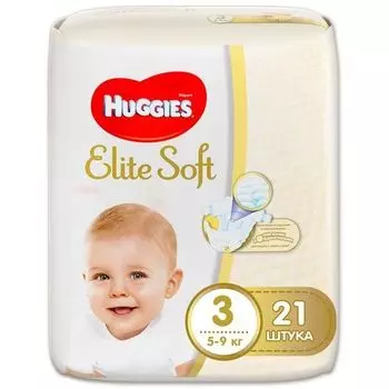 Подгузники детские Elite Soft Huggies/Хаггис 5-9кг 21шт р.3