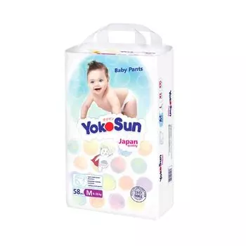 Подгузники-трусики детские YokoSun 6-10кг 58шт р.M