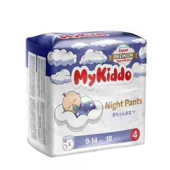 Подгузники-трусики для детей ночные Night MyKiddo 9-14кг 18шт р.L