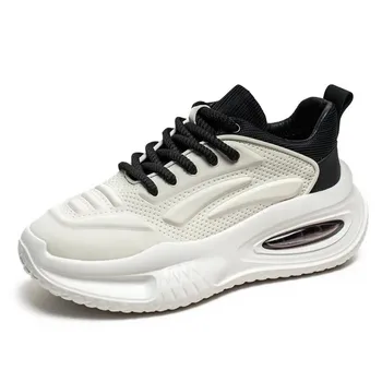 Fashion New Men Platform Increase Versatile Running Shoes High-quality Leisure Sneakers Fashion Men Casual Outdoors Thick Soled Shoes 39 зелёный