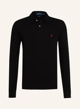 Рубашка поло POLO RALPH LAUREN Piqu Slim Fit, черный