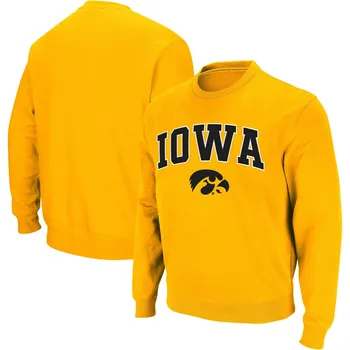 Мужской золотой свитшот с круглым вырезом Iowa Hawkeyes Arch & Logo Colosseum