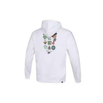 Puma Downtown Fun Logo Print Мужская толстовка с капюшоном Белый 535412-02 L