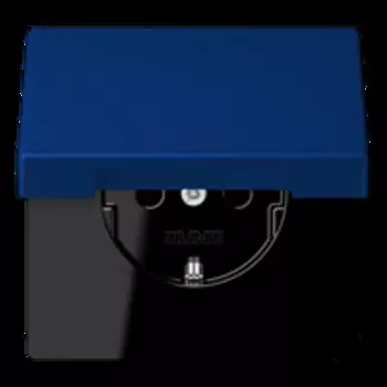 LC1520KIKL4320T Les Couleurs® Le Corbusier SCHUKO®-розетка с откидной крышкой и со встроенной повышенной защитой от прикосновения bleu outremer fonce Jung