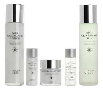 Набор для лица с экстрактом алоэ вера Aloe Aqua Balance Skin Care 3 (тонер 150мл/30мл + лосьон 150мл/30мл + крем 50мл)