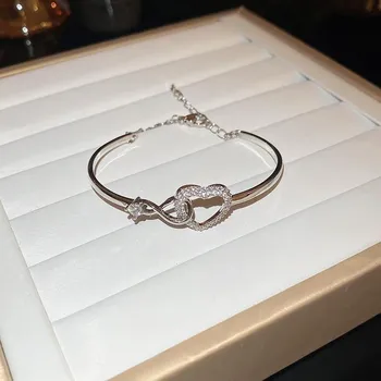 Женский браслет GemChic, изысканный полый циркон, любовный открытый браслет, парные украшения на руку, женский подарок на день рождения, Рождество