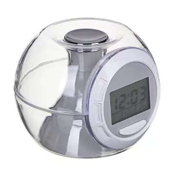 LADECOR CHRONO Будильник с ЖК-дисплеем, 3хAAA, терм-р, звуки, 10,5х9,5х8,2см, пластик, 7реж свеч