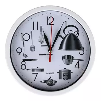 LADECOR CHRONO Часы настенные круглые, 19,5 см, пластик, стекло, Кухня, 1хАА