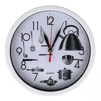 LADECOR CHRONO Часы настенные круглые, 19,5 см, пластик, стекло, Кухня, 1хАА