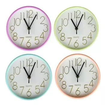 LADECOR CHRONO Часы настенные круглые, 20 см, пластик, стекло, 1хАА, 4 цвета