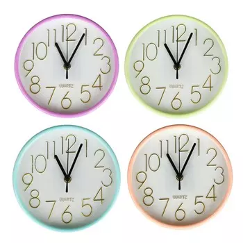 LADECOR CHRONO Часы настенные круглые, 20 см, пластик, стекло, 1хАА, 4 цвета