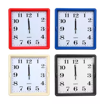 LADECOR CHRONO Часы настенные квадратные, 22 см, пластик, стекло, 1хАА, 4 цвета