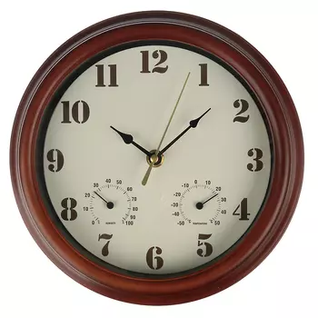 LADECOR CHRONO Часы настенные с термометром и гигрометром, 22,8x22,8x4,6см, пластик