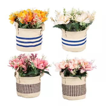 LADECOR Цветочная композиция в кашпо, 4 цвета, 11,5х17 см, арт 6