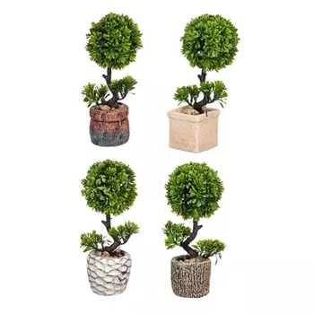 LADECOR Цветочная композиция в виде дерева, 9x9x28см, пластик, полистоун, 4 вида горшков
