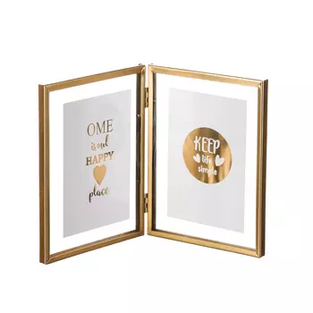 LADECOR Фоторамка настольная, на 2 фото 10х15см, металл