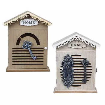 LADECOR Ключница закрытая на 6 крючков, 20х27,5х6,5см, МДФ, 2 дизайна
