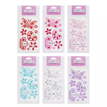 LADECOR Наклейка Блеск, ПВХ, 17х8см, 5-7 цветов, арт.75-04