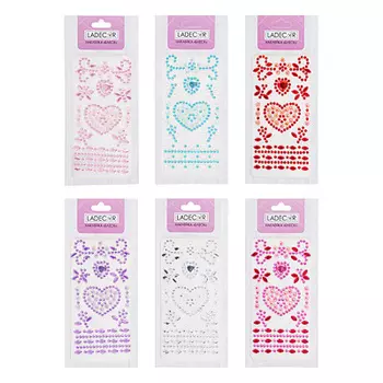 LADECOR Наклейка Блеск, ПВХ, 17х8см, 5-7 цветов, арт.75-05